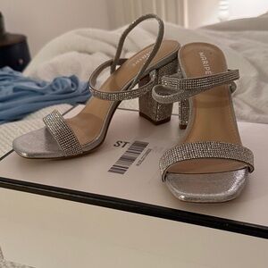 Maripe Silver Strappy Heels